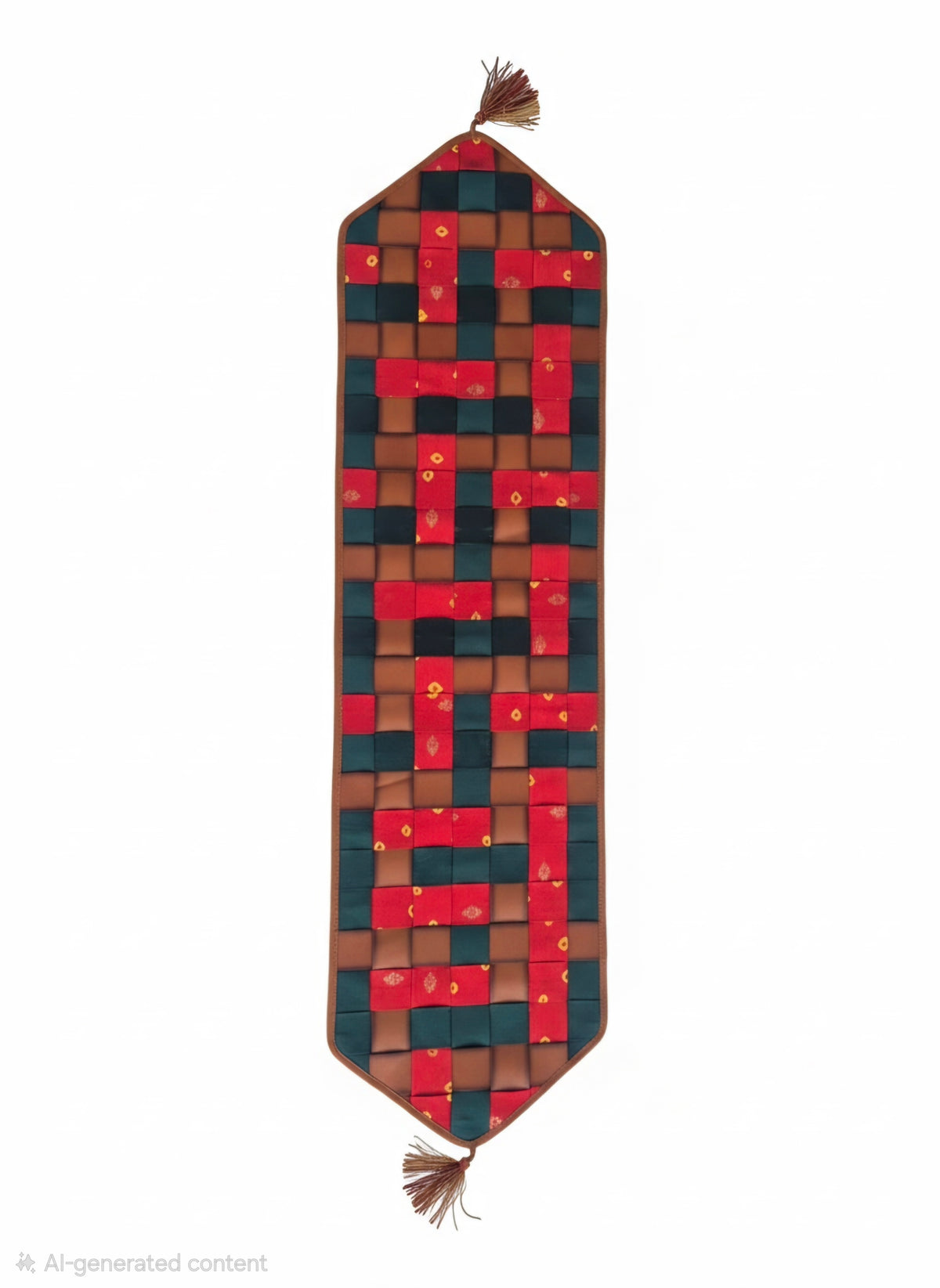 Bandhani-leather table runner