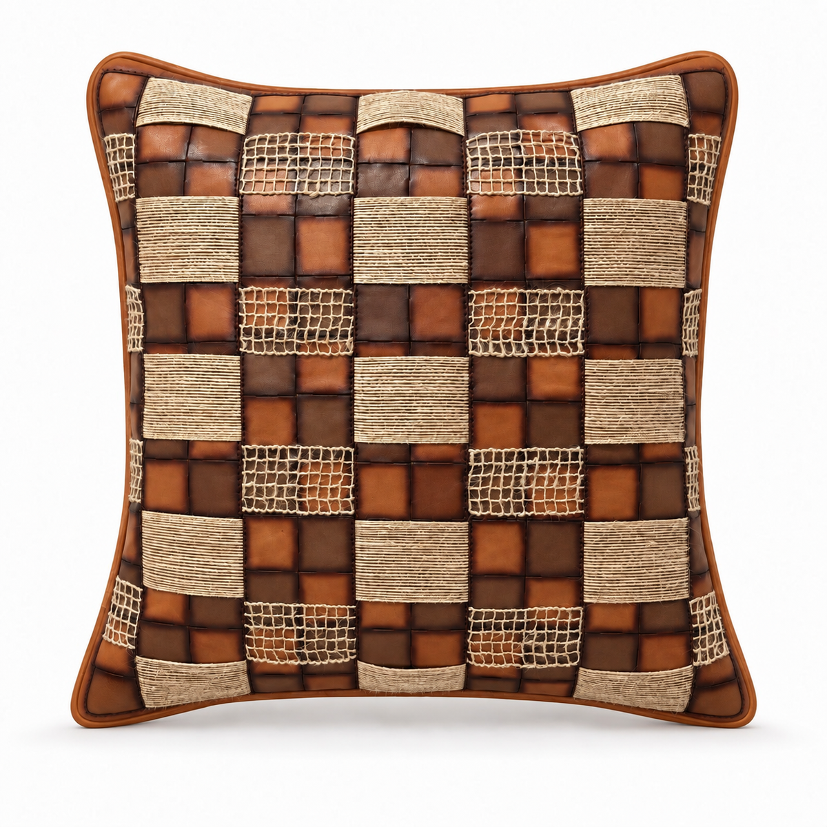 Double sided Patsan-leather cushion cover