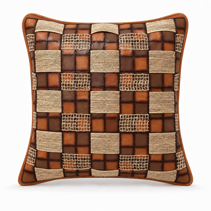 Double sided Patsan-leather cushion cover