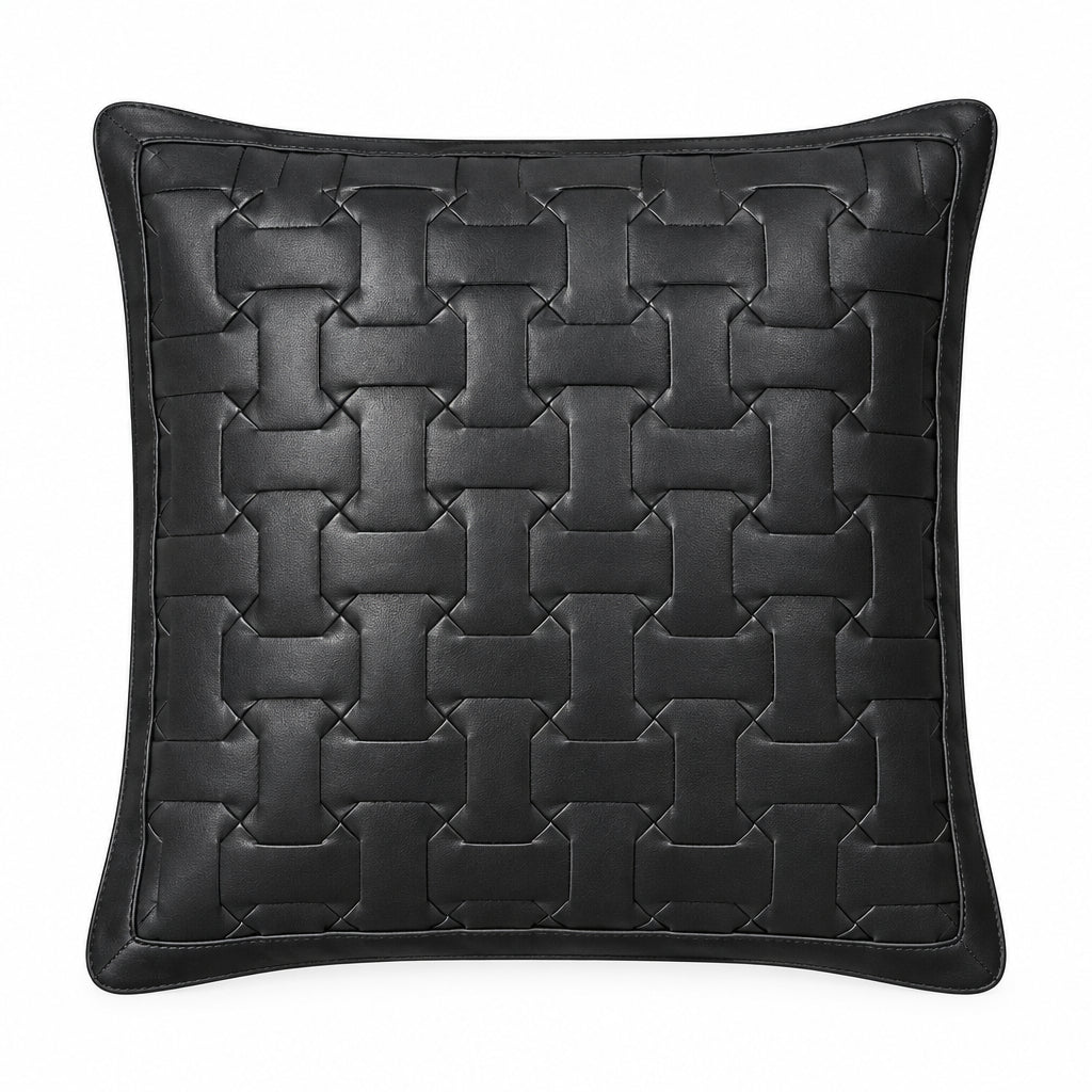 Noir Braided Panel Cushion Cover
