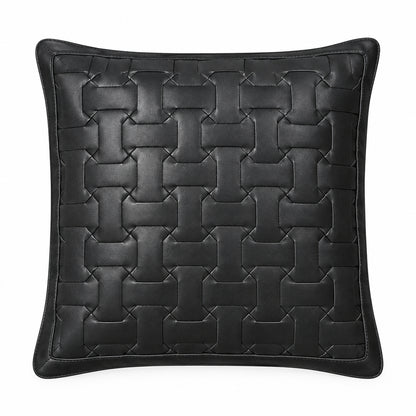 Noir Braided Panel Cushion Cover