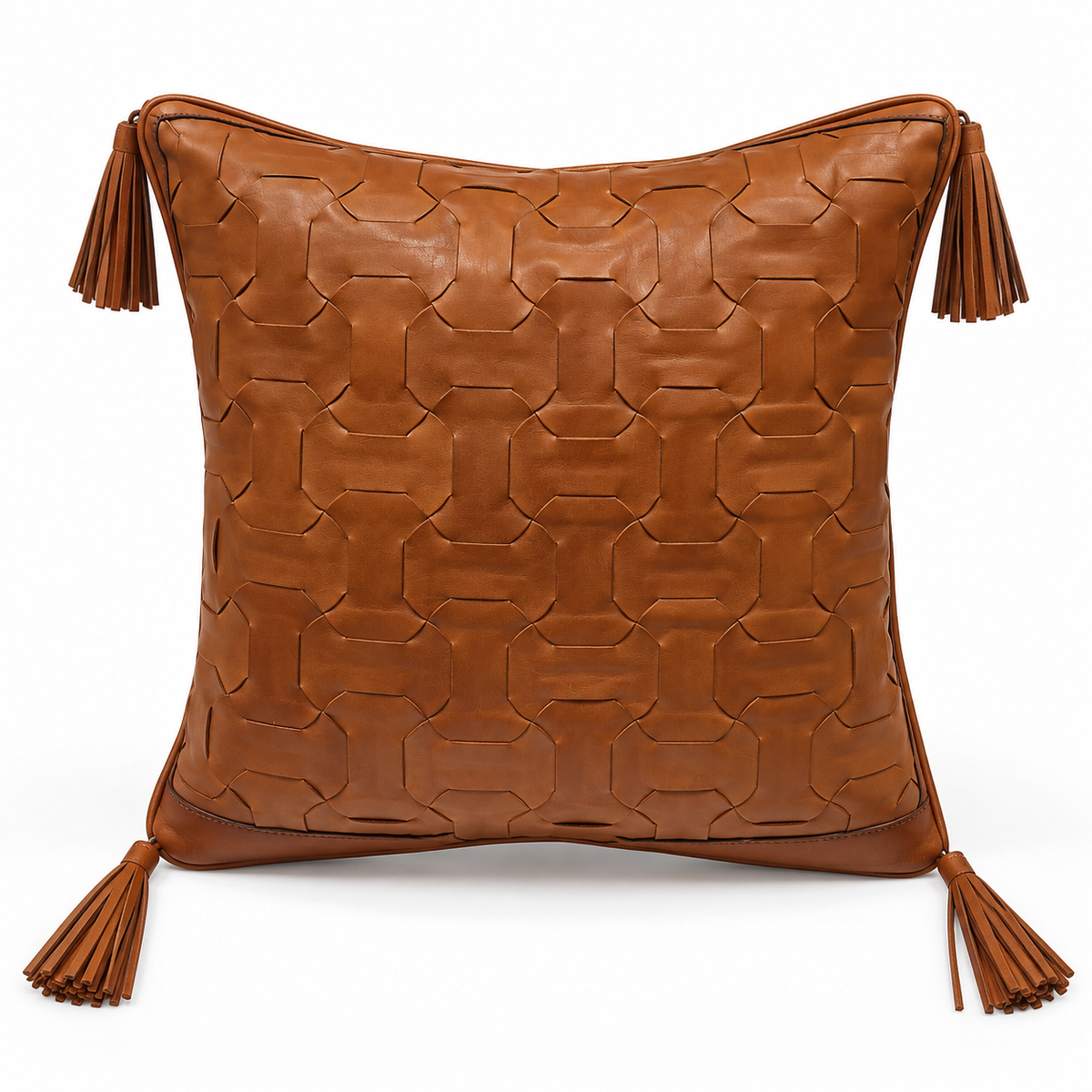 Double sided leather Ashva cushion cover